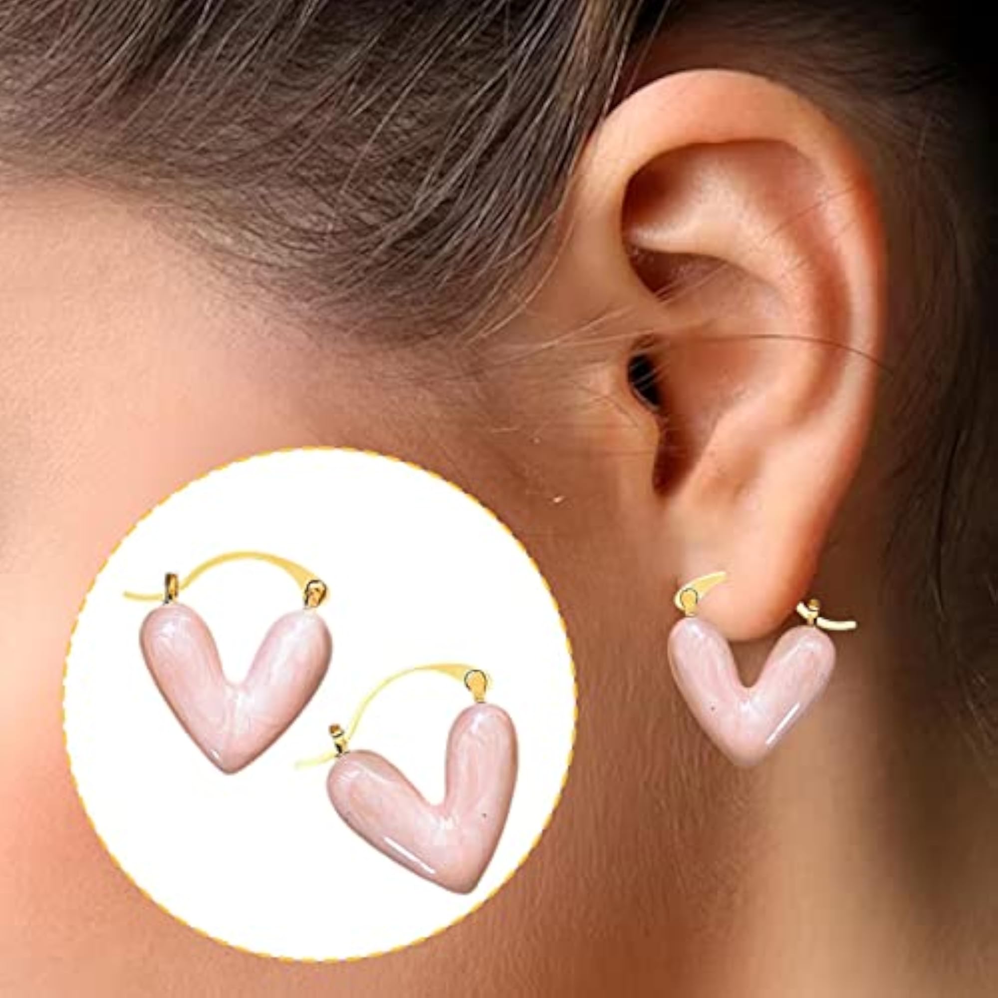 Women's Lightweight Heart Shape Stud Drop Earrings